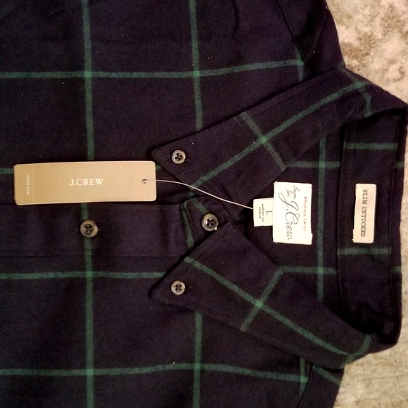 J. Crew Mens Brushed Twill Shirt in Plaid - Picture 4 of 6